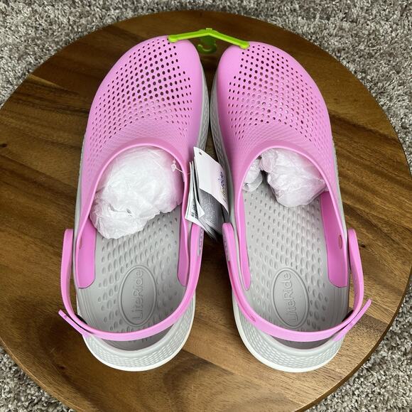 Crocs LiteRide 360 Clog Mens Size 13 Pink White Beach Outdoor Slip On Sandals - Picture 7 of 9